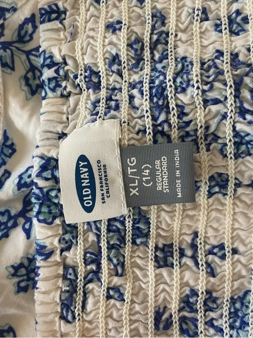 NWOT Old Navy Kids Blue/White Floral Sundress, sz XL (14)